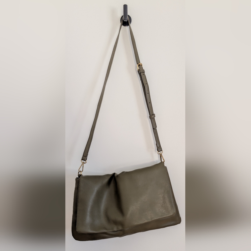 Free People Oversized Slouchy Clutch With Removable Crossbody Strap Olive Green